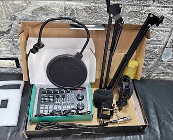 otros electronicos - Combo de micrófono y tarjeta de sonido 