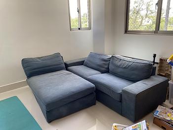 muebles y colchones - Sofa modular seccional L azul