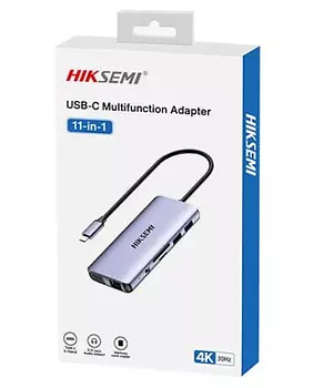 impresoras y scanners - ADAPTADOR HUB HIKSEMIN, USB– C,  11en 1  1 SALIDA HDMI (4K) , 2 SALIDA USB 2.0, 