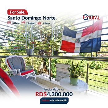 apartamentos - De oportunidad vendo apartamento Santo Domingo norte 