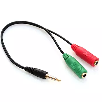 otros electronicos - Adaptador divisor de audio audifono y microfono con conector 3.5mm