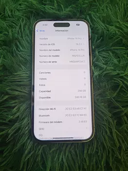 celulares y tabletas - iphone 14 Pro 256GB 9/10 factory 
