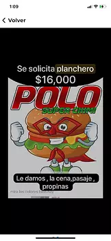 empleos disponibles - polo súper chimi Solocita cocinero 16,000$ + pasaje + cena + propinas 