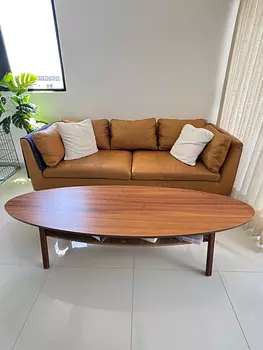 muebles y colchones - Mueble de 3 plazas como nuevo 100% piel y mesa. 12