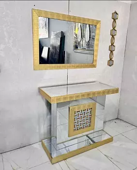 decoración y accesorios - Repisa en cristal ✨ moderna dorada 