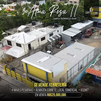 oficinas y locales comerciales - Se vende local comercial en Alma Rosa 2da con 832mts Santo Domingo este