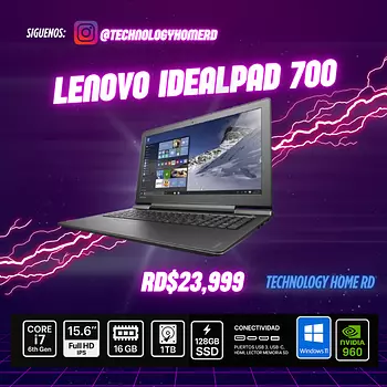 computadoras y laptops - Lenovo Idealpad 700 Procesador Core i7-6700HQ 6ta 