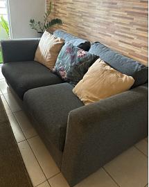 muebles y colchones - Sofá de 2 Plazas en Tela Finnala Gris