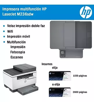 impresoras y scanners - MULTIFUNCION LASE BLANCO/NEGRO WI-FI