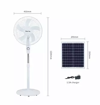 aires acondicionados y abanicos - Abanico solar recargable de pedestal 16 pulgadas con 3 velocidades SLP-1