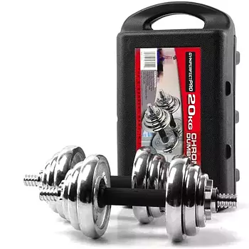 deportes - KIT DE MANCUERNAS DE 20 KG CHROME DUMBELL SET