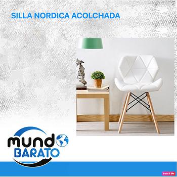 muebles y colchones - Sillas nordicas acolchadas en piel, para comedor, elegante, moderna. 