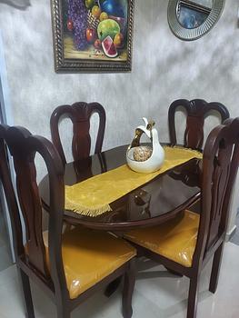 muebles y colchones - Juego de comedor de 4 sillas en caoba 