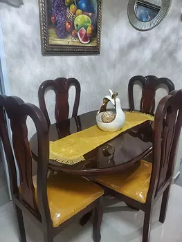 muebles y colchones - Juego de comedor de 4 sillas en caoba 