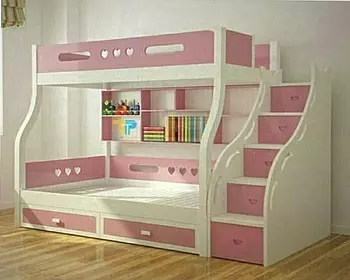 muebles y colchones - Camarote de tres niveles 🛏 color blanco 