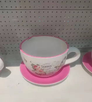 decoración y accesorios - Taza decorativa grande con platillo - Estilo vinta