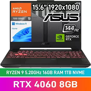 computadoras y laptops - Laptop ASUS TUF Gaming,Ryzen 9, Nvidia RTX4060 8GB, 16GB DDR5