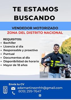 empleos disponibles - Vendedor Motorizado