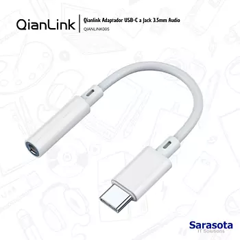 accesorios para electronica - Adaptador USB-C a Jack 3.5mm Audio Qianlink