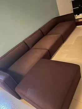 muebles y colchones - MUEBLE MARRON CHOCOLATE EN TELA CAMBAS  FIBRA 