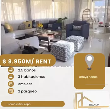 apartamentos - hermoso apartamento en arroyo hondo viejo 