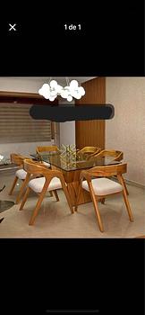 muebles y colchones - comedor moderno en caoba 
