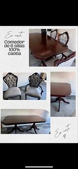 muebles y colchones - SE VENDE COMEDOR 100% CAOBA
