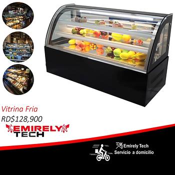 equipos profesionales - Vitrina exhibidora fria mostrador nevera refrigerador para postre alimento frios