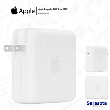 accesorios para electronica - Adaptador de corriente USB-C de 67W de Apple MKU63