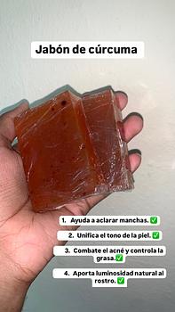 salud y belleza - jabones artesanales de cúrcuma, colageno o y bicarbonato con limón. 