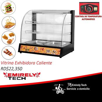 equipos profesionales - Vitrina electrica de alimentos exhibidora mostrador calentadora de comida rapida