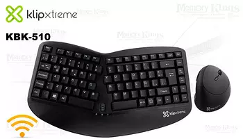 computadoras y laptops - TECLADO MOUSE KLIPX, INALAMBRICO, ERGONOMICO, MULTIMEDIA, BLACK, ESPAÑOL