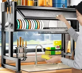 cocina - Escurridor de platos con tapa mediano