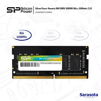 accesorios para electronica - Silicon Power Memoria RAM DDR4 8Gb a 3200mh CL22