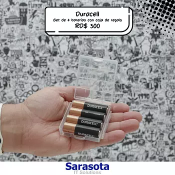 accesorios para electronica - Duracel Set De 4 Baterías AA Con Caja de regalo