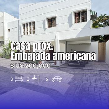 casas - Vive prox. a la Embajada, sin vecinos arriba