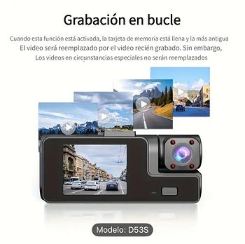 camaras y audio - Cámara para auto con lente dual frontal e interior.