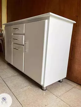 muebles y colchones - Credenza blanca en madera 