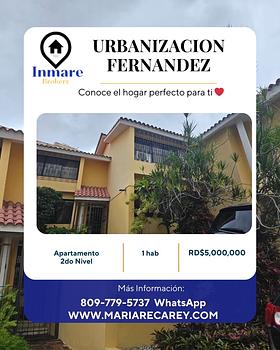 apartamentos - Apartamento en Urbanización Fernández Santo Domingo. 2do Nivel 