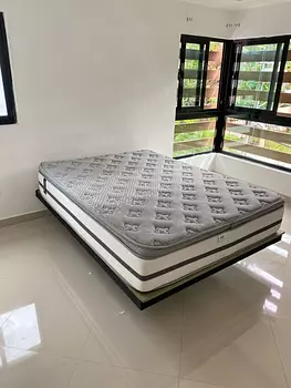 muebles y colchones -  2 camas modernas estilo flotante – Full y Queen