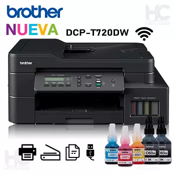 impresoras y scanners - MULTIFUNCION BROTHER INKBENEFIT TANK DCPT720DW, WI-FI,DUPLEX  AUTOMATICO ,ESCAN,