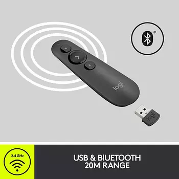 accesorios para electronica - CONTROL LOGITECH PRESENTADOR R500S 2.4GHZ WIRELESS USB- PUNTERO LASER - PLUG-AND