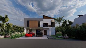 casas vacacionales y villas - Venta de Villa con piscina cerca de la playa en Juan dolio Metro country club 